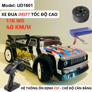 Xe Đua Drift UD1601 Tốc Độ Cao 40km/h Điều Khiển 1/16 Pin Nâng Cấp 2000mAh ESP Gyro
