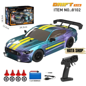 Xe Đua Drift Tỉ Lệ 1/16 Tốc Độ Cao 30km/h Có Servo Điều Khiển Từ Xa GTR  2.4Ghz Có Đèn