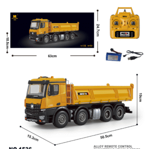 HUINA Xe Ben 1536 Điều Khiển Từ Xa Phiên Bản Kim Loại 12 Kênh Tỉ Lệ Lớn 1/14 Xe Công Trình