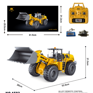 HUINA Xe Ủi 1583 Điều Khiển Từ Xa Phiên Bản Kim Loại 24 Kênh Tỉ Lệ Lớn 1/14 Xe Công Trình