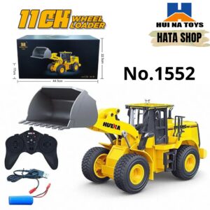 Huina 1552 Xe Xúc Lật Điều Khiển Từ Xa Tỉ Lệ 1/18 Loader R/C 11CH Kênh Gàu Kim Loại Xe Công Trình - Hata Shop Đồ Chơi