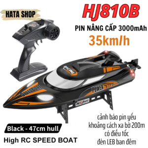 HJ810B Tàu Cano Điều Khiển Từ Xa Hongxunjie Bản Nâng Cấp Pin 3000mAh Điều Tốc Cảnh Báo Pin Khoảng Cách Xa 200m - Hata Shop Đồ Chơi