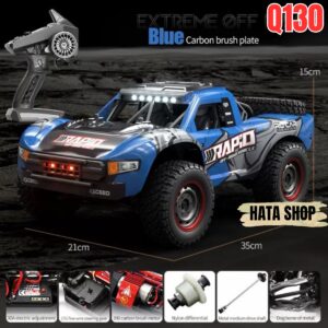 Q130 Xe Đua Điều Khiển Từ Xa Bản Chổi Than Carbon Brush Motor Tốc Độ 38km/h Rapid RC OFF-ROAD 4WD - Hata Shop Đồ Chơi