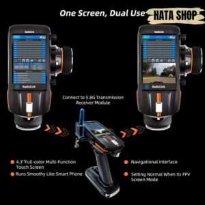 Radiolink RC8X Tay Điều Khiển Xe RC 8 Kênh Màn Hình Cảm Ứng IPS 4.3 Inch Kèm Receiver R8FG Gyro Telemetry 2.4GHz  – Hata Shop Đồ Chơi
